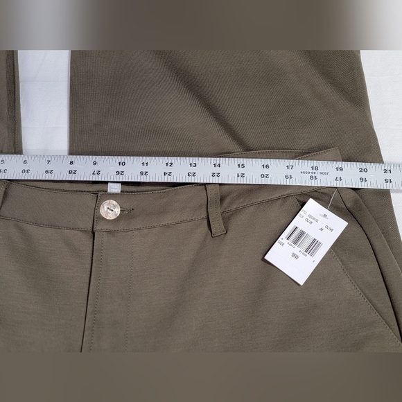 Kut from the Kloth Meg Super Wide Leg High Rise Trousers Color Olive Size 18 - Picture 13 of 16